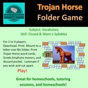 Trojan Horse is a folder game that works on Silent e syllables.