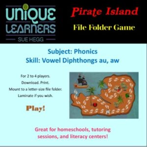 Pirate Island takes students on a barefoot walk looking for treasure on a deserted island while decoding words with au and aw spellings.