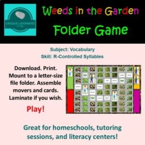 Morphology Folder Game for "ar" and "or" Syllables