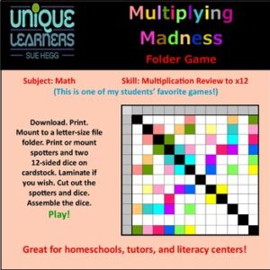 Multiplication Facts Review Game