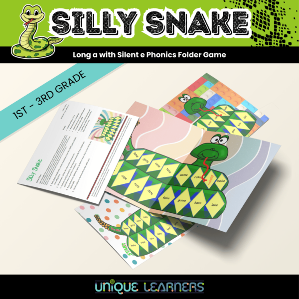 Silly Snake - Long A with Silent E Phonics Game Cover Image