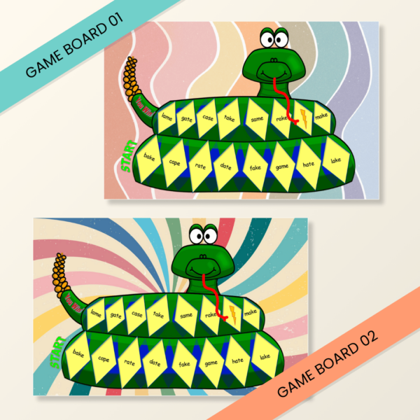 Silly Snake - Long A with Silent E Phonics Game Example 01