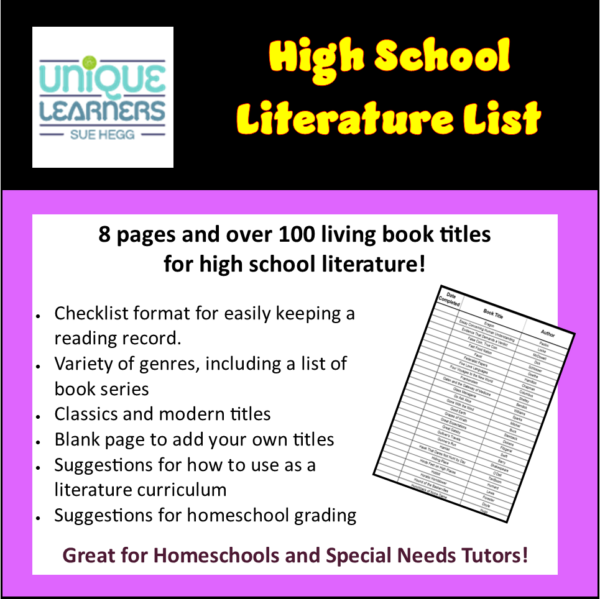 Homeschool high school literature list