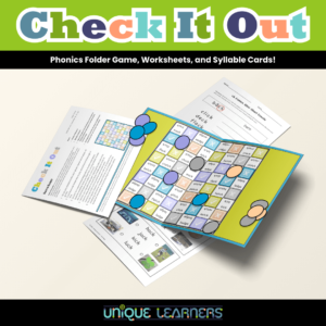Check It Out Phonics Short Vowels Folder Game and Worksheets Cover