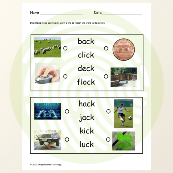 Check It Out Phonics Short Vowels Folder Game and Worksheets Example 01