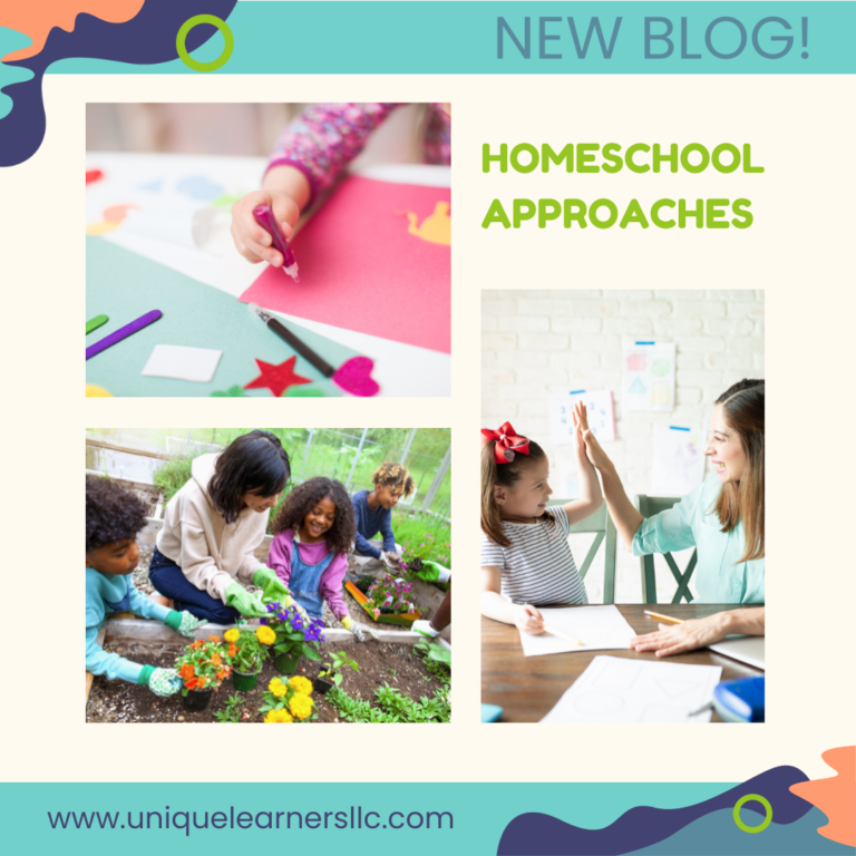 Common special needs homeschool approaches with images of different homeschoolers