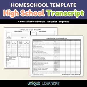 Homeschool High School Transcript Cover Image