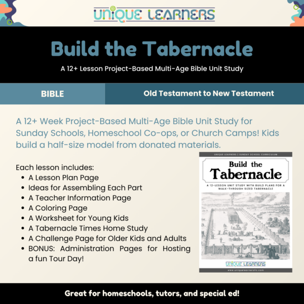 Build the Tabernacle is a project-based, multi-age Bible curriculum.