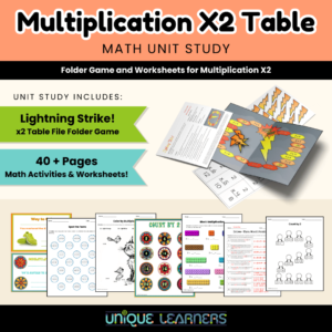 Multiplication X2 Table Math Unit Study Cover Image