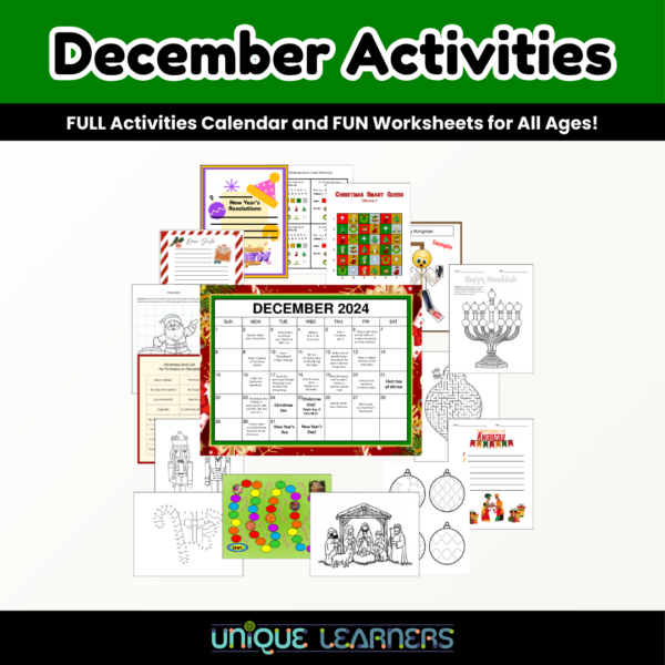 December Activities Calendar Pack