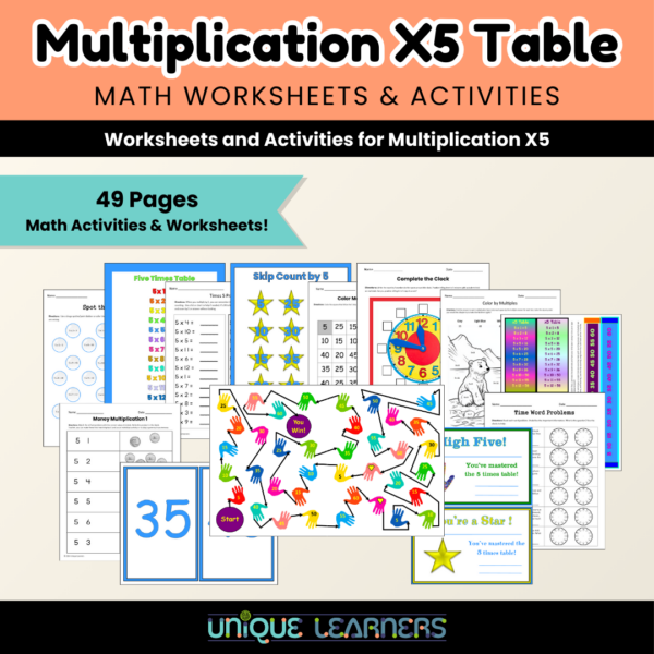 Multiplication x5 Unit Study