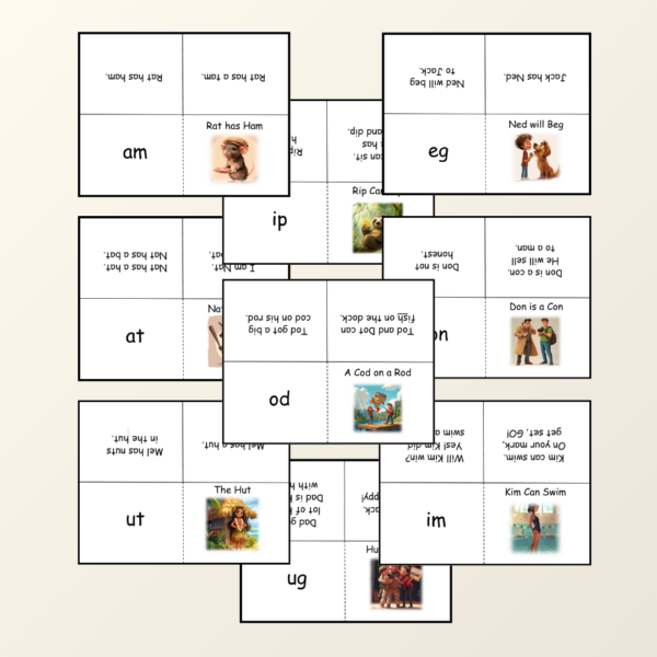 Foldable Decodable Readers - Short Vowels - Word Families - Image 4