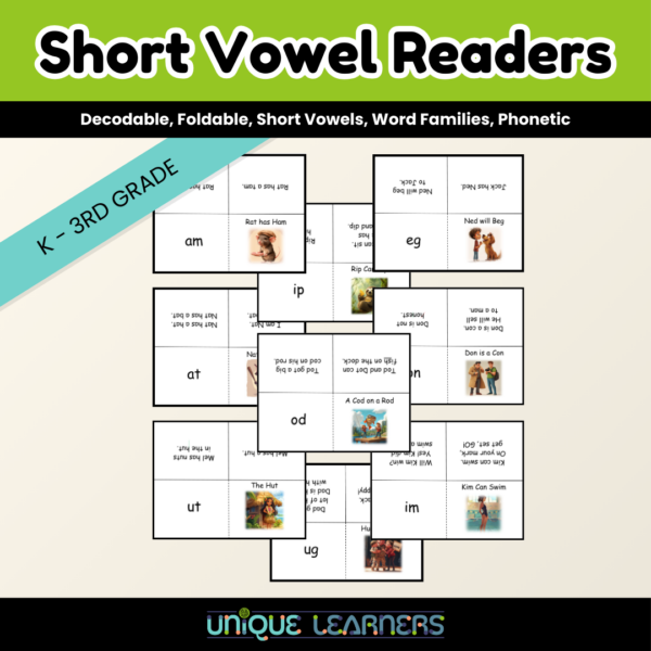 Foldable Decodable Readers - Short Vowels - Word Families - Image 3