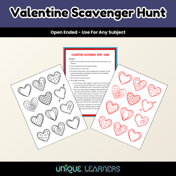 Valentine Scavenger Hunt - Valentine's Day Activities - Worksheets