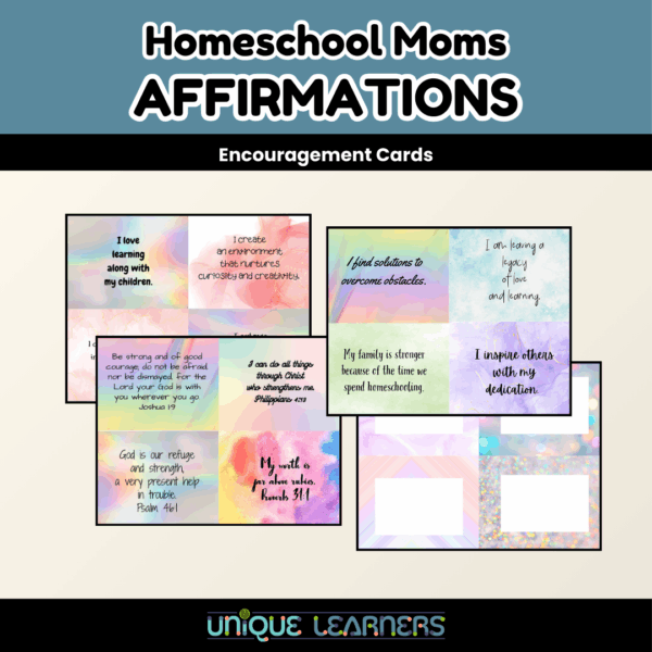 Homeschool Moms Affirmations - Encouragement Cards - UL Shop