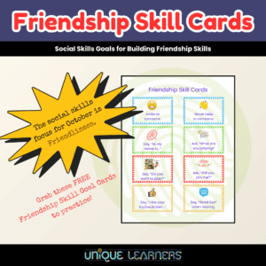 Friendship Skills Goal Cards