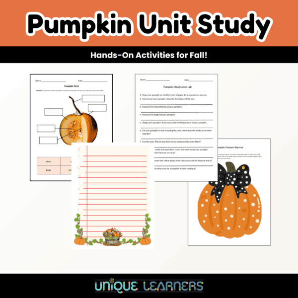 Grab this short pumpkin unit study for free.