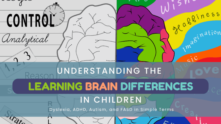 Understanding the learning brain differences in children: Dyslexia, ADHD, Autism, and FASD in Simple Terms